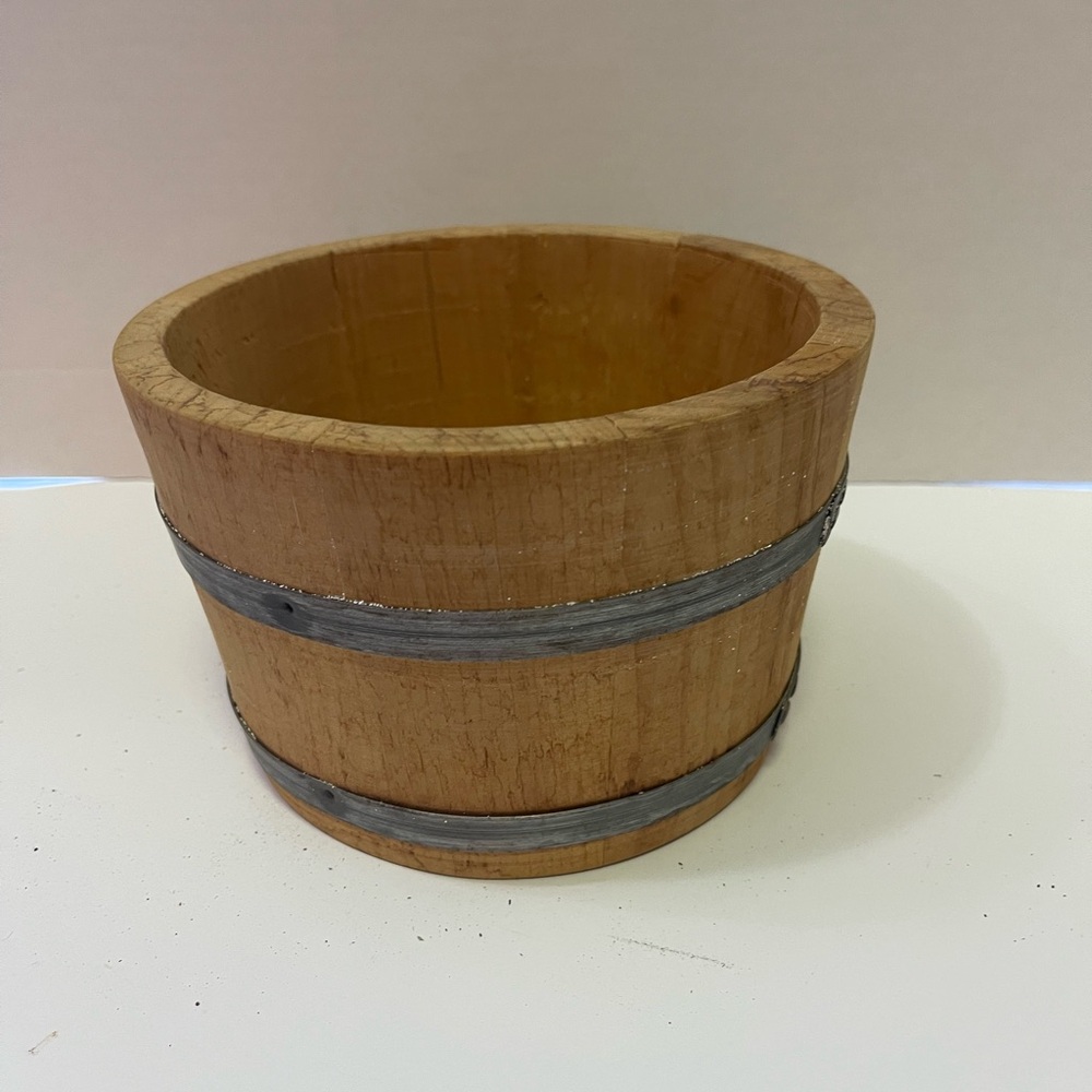 Vintage Wooden Spaulding & Frost Bucket 7” x 5”